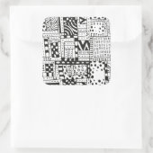 Geïnspireerde Indiase Abstracte figuren Vierkante Sticker (Tas)