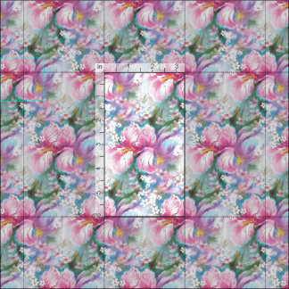 geïnspireerde Iris Flowers Roze afdrukverbinding Stof