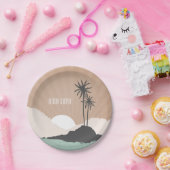 geïnspireerde Island Beach Wedding Papieren Bordje (Feest)