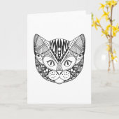 Geïnspireerde kat kaart (Gele Bloem)