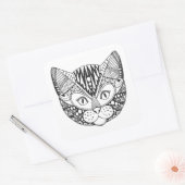 Geïnspireerde kat vierkante sticker (Envelop)