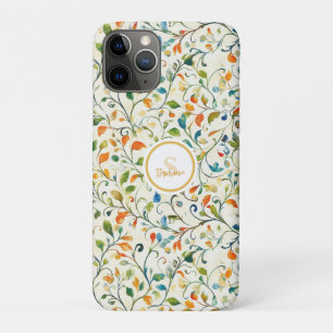 -geïnspireerde kleurrijke Paisley bladpatroon (2) iPhone 11 Pro Hoesje