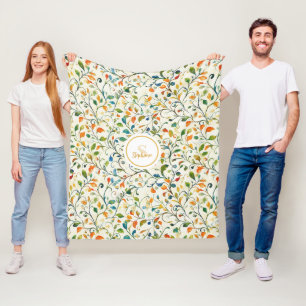 -geïnspireerde kleurrijke Paisley bladpatroon (2) Fleece Deken