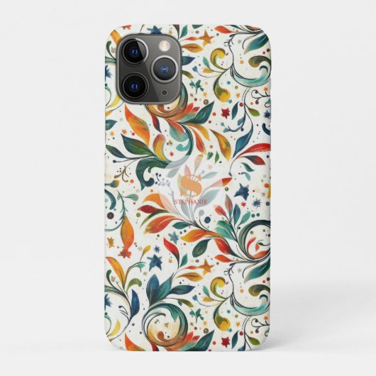 -geïnspireerde kleurrijke Paisley Leaf Pattern Case-Mate iPhone Case (Achterkant)