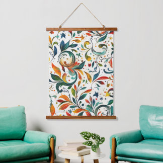 -geïnspireerde kleurrijke Paisley Leaf Pattern Hangend Wandkleed