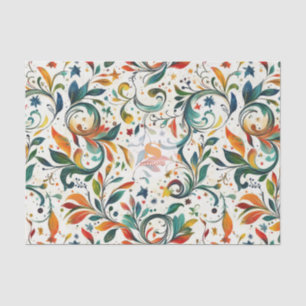 -geïnspireerde kleurrijke Paisley Leaf Pattern Tissuepapier
