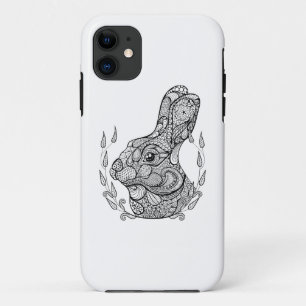 Geïnspireerde kop van konijn in krans iPhone 11 hoesje