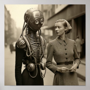 geïnspireerde kunst print: boeiende vrouw en poster