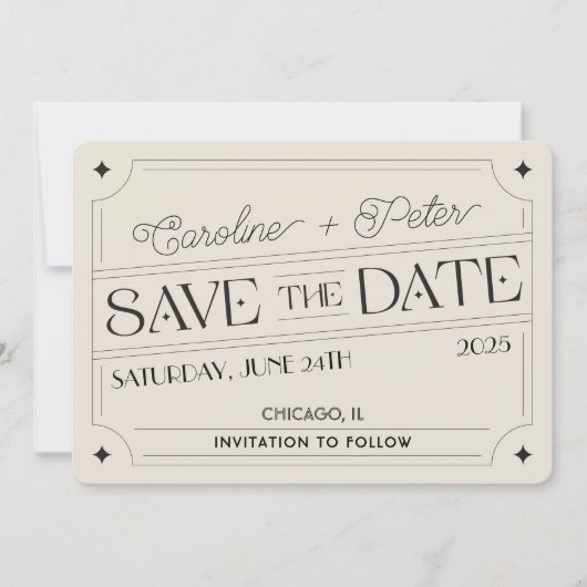 -geïnspireerde Matchbox "Save the Date" Save The Date (Voorkant)