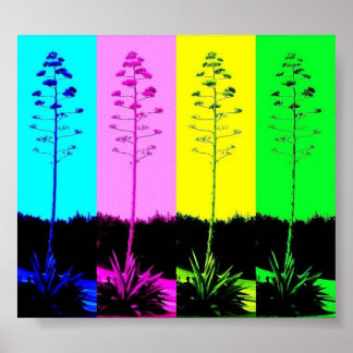 Geïnspireerde meerkleurige bloemen poster