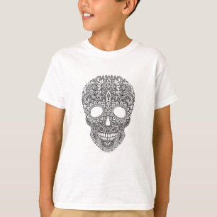 Geïnspireerde menselijke schedel t-shirt