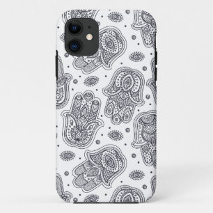 Geïnspireerde met de hand getekende Hamsa iPhone 11 Hoesje