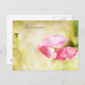 Geïnspireerde Pink Poppies Briefkaart (Voorkant / Achterkant)