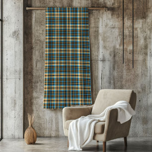 -geïnspireerde Plaid Deken Blauw Geel voor Man