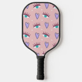  geïnspireerde retro oogjes naadloos patroon pickleball paddle (Achterkant)