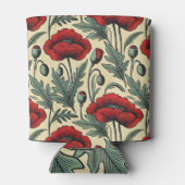 -geïnspireerde rode papaver blikjeskoeler (Achterkant)