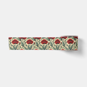 -geïnspireerde rode papaver lint