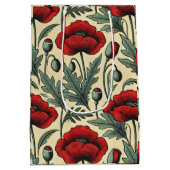 -geïnspireerde rode papaver medium cadeauzakje (Achterkant)