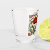 -geïnspireerde rode papaver shot glas (Links)