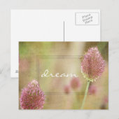 Geïnspireerde roze bloemen briefkaart (Voorkant / Achterkant)