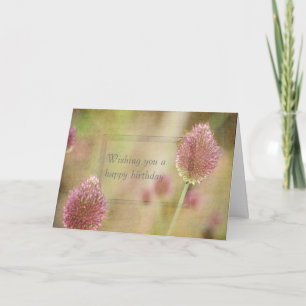 Geïnspireerde roze bloemen kaart