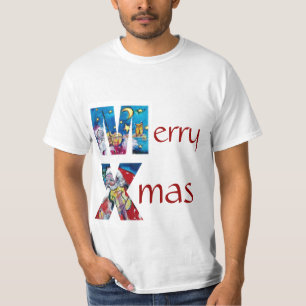 GEÏNSPIREERDE SANTA-SPEELT VIOLIN XMAS MONOGRAM T-SHIRT