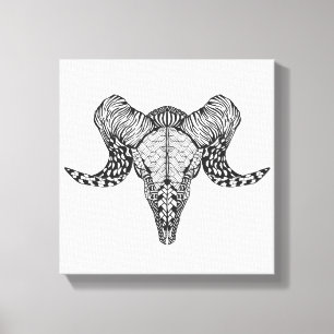 Geïnspireerde schapenschedel 6 canvas afdruk