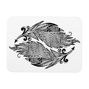 Geïnspireerde schets van veren magneet