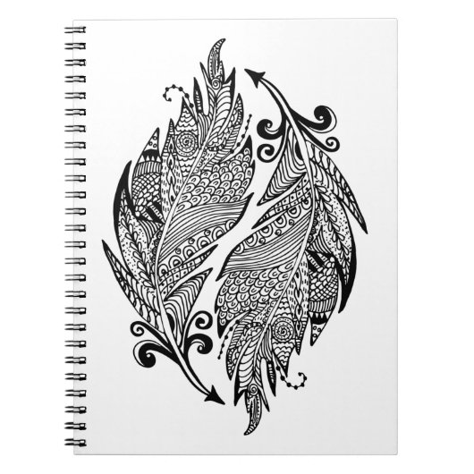 Geïnspireerde schets van veren notitieboek (Voorkant)