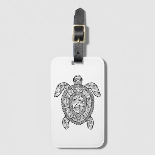 Geïnspireerde schildpad bagagelabel