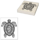 Geïnspireerde schildpad 	rubberstempel (Gestempeld)