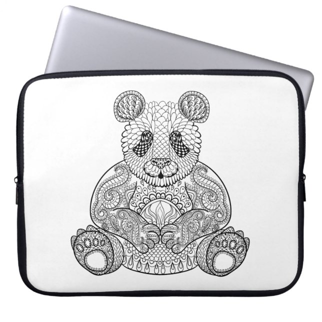 Geïnspireerde stammenpanda laptop sleeve (Voorkant)