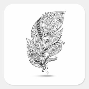 Geïnspireerde tribale doether vierkante sticker