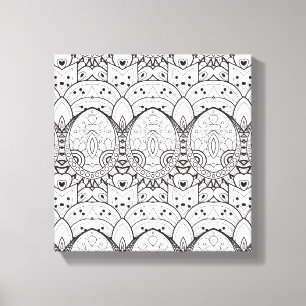 Geïnspireerde tribale illustratie 6 canvas afdruk