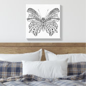 Geïnspireerde tropische vlinder 6 canvas afdruk (Insitu (Slaapkamer))