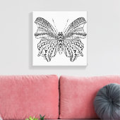 Geïnspireerde tropische vlinder 6 canvas afdruk (Insitu (Woonkamer))