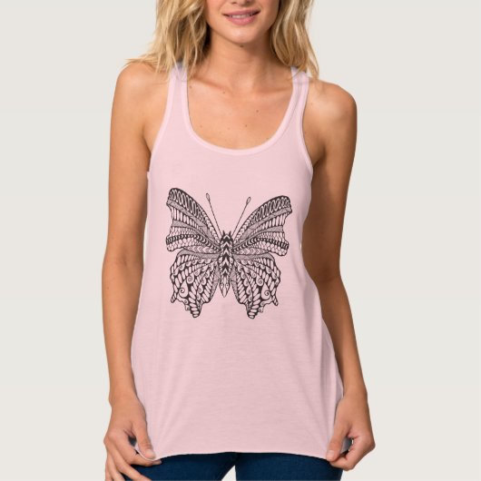 Geïnspireerde tropische vlinder tanktop (Voorkant)