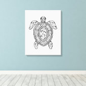 Geïnspireerde Turtle 6 Canvas Afdruk (Insitu (Houten vloer))