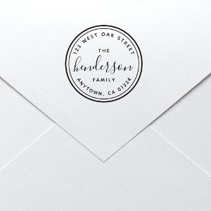 geïnspireerde typografie rond zelfinktende stempel