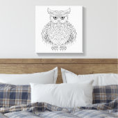 Geïnspireerde Uil Vogel Totem 6 Canvas Afdruk (Insitu (Slaapkamer))