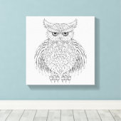 Geïnspireerde Uil Vogel Totem 6 Canvas Afdruk (Insitu (Houten vloer))