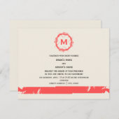  geïnspireerde uitnodiging voor een monogram - roo (Voorkant / Achterkant)