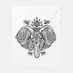 Geïnspireerde Vintage Indische Olifant Fleece Deken