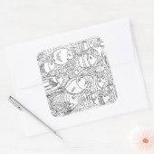 Geïnspireerde visschool vierkante sticker (Envelop)