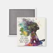 Geïnspireerde vrouw omhelst magneet (Voorkant / Achterkant)