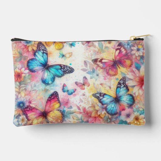 geïnspireerde Waterverf Bloemen & Vlinders Etui (Achterkant)