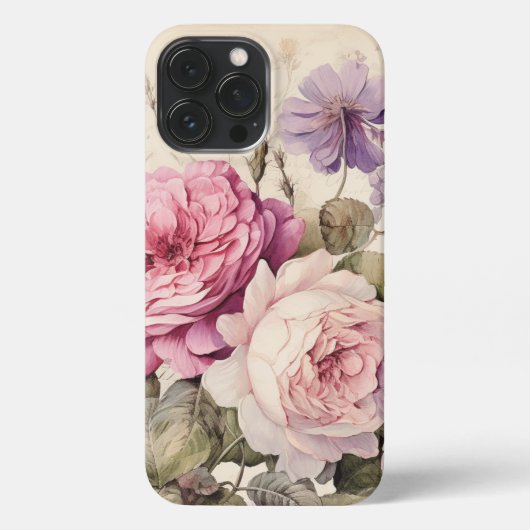  geïnspireerde Waterverf Rozen iPhone Hoesje (Achterkant)