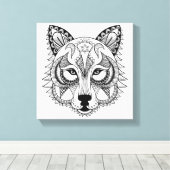 Geïnspireerde Wolf Canvas Afdruk (Insitu (Houten vloer))