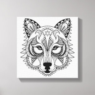 Geïnspireerde Wolf Canvas Afdruk