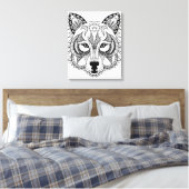 Geïnspireerde Wolf Canvas Afdruk (Insitu (Slaapkamer))